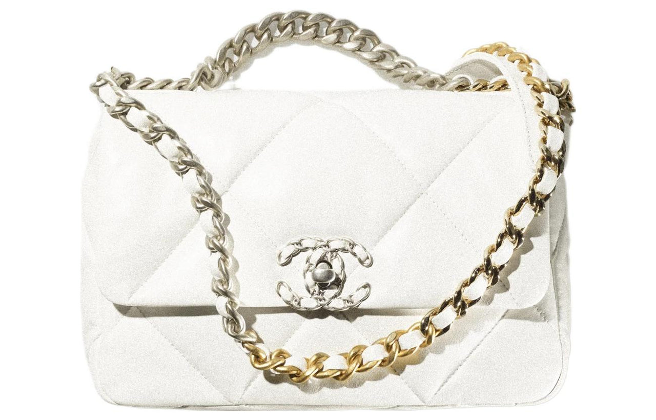 CHANEL 19Bag22SS Spring And Summer Lambskin Shoulder Bag, Crossbody Bag Regular Women's White