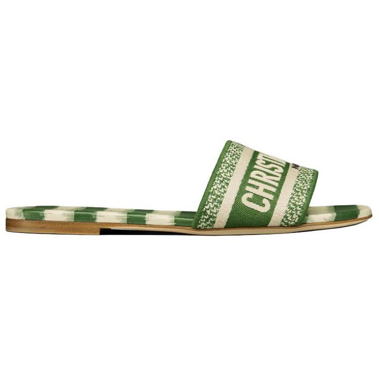 DIOR Dway Abrasion Resistant Slide Slippers Women's Green White