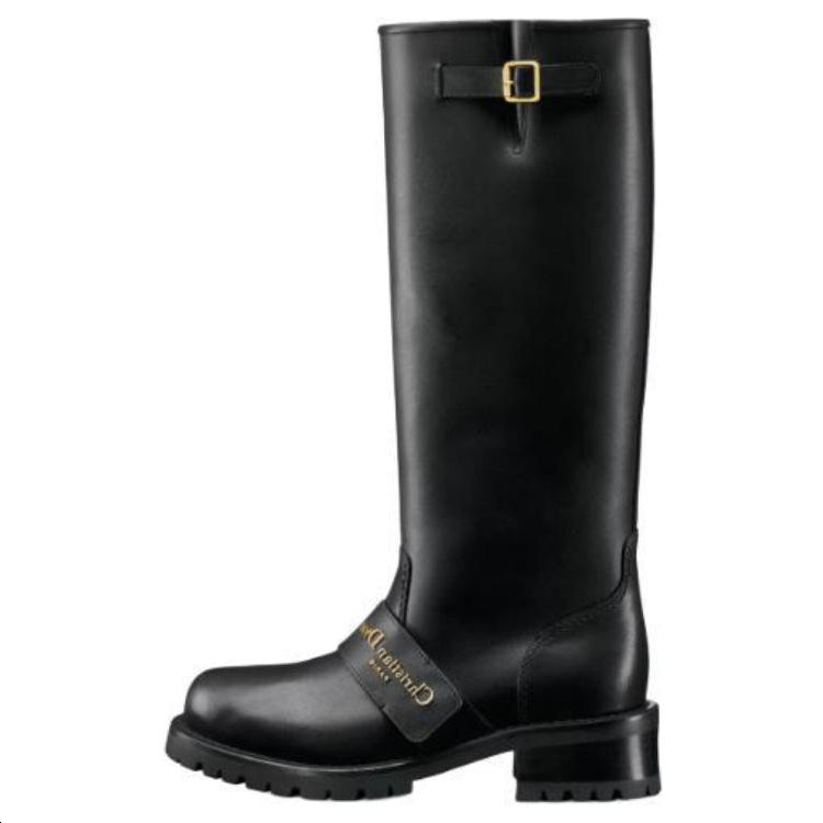 DIOR D-Quest Knee-high Boots 4.5cm Women's Black
