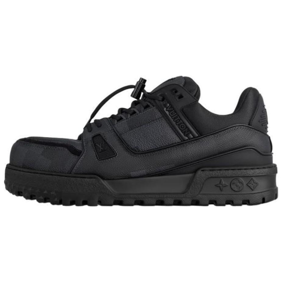 LOUIS VUITTON Trainer Maxi 2025 Spring And Summer Men's Collection Low-Top Skateboard Shoes Men's Black