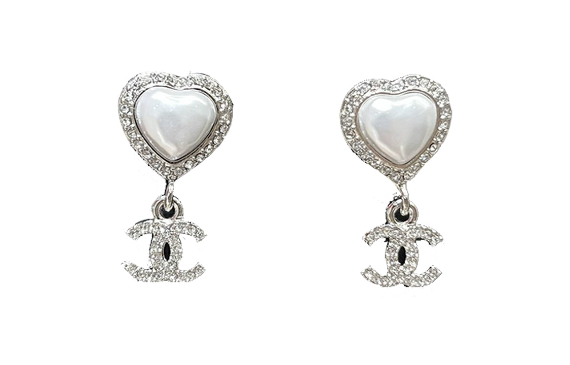CHANEL Stud Earrings Women's Silver