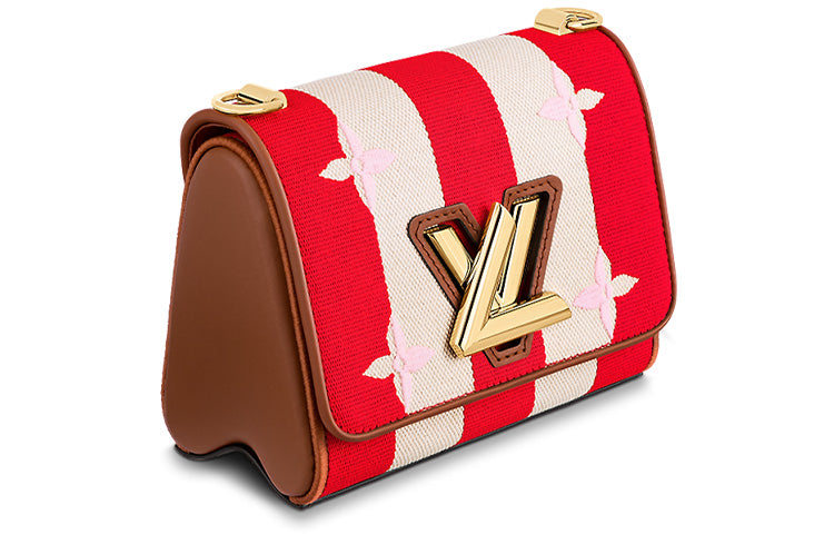 LOUIS VUITTON Summer Canvas Crossbody Canvas Bag Shoulder Bags Women's Red & White