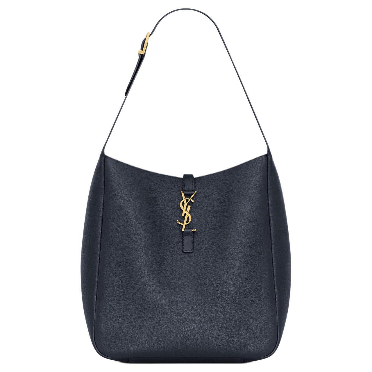 SAINT LAURENT Calfskin Handbag, Shoulder Bag Large Size Women's Marine Blue