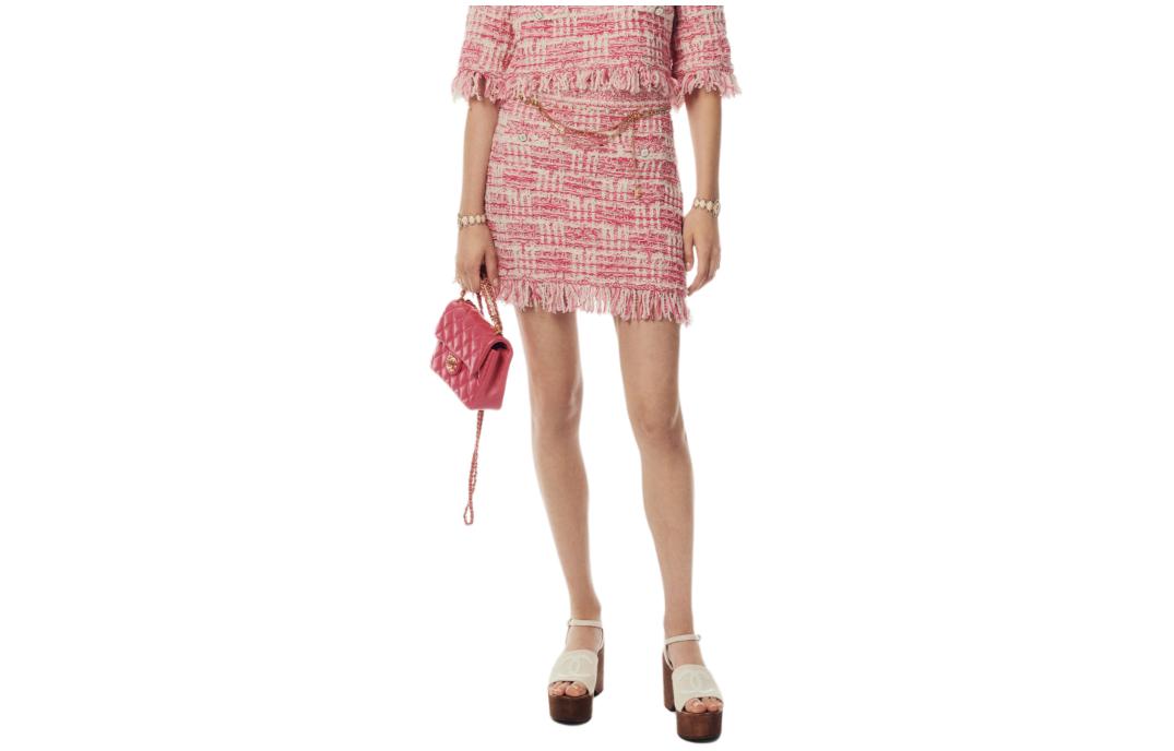 CHANEL SS25 Casual Short Skirts Women's Pink