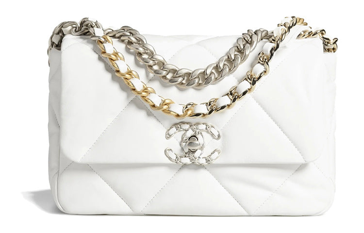 CHANEL 19Bag22SS Spring And Summer Lambskin Shoulder Bag, Crossbody Bag Regular Women's White