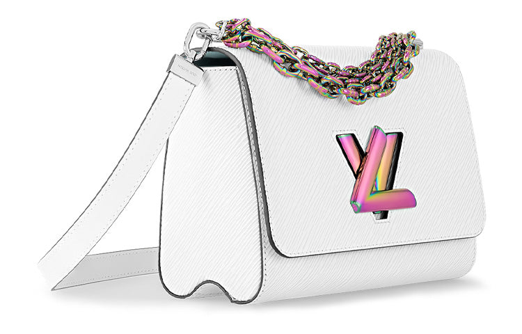LOUIS VUITTON Twist EPI Leather Patchwork Cow Leather Shoulder Bag Crossbody Bag Medium Size Women's White