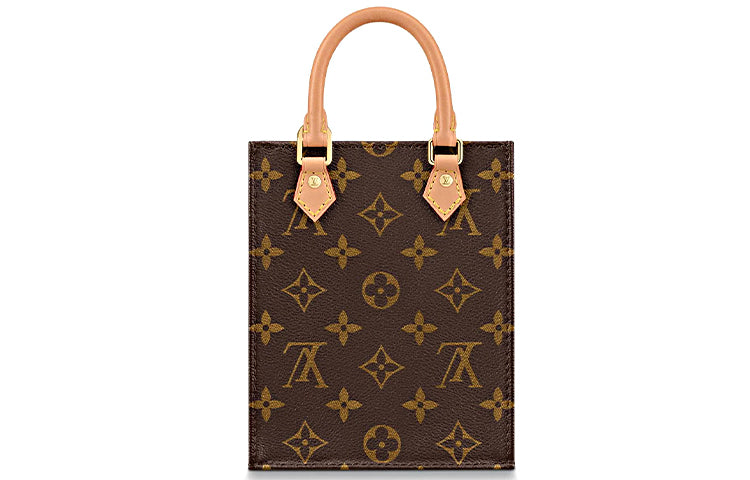 LOUIS VUITTON Petit Sac Plat Monogram Brown