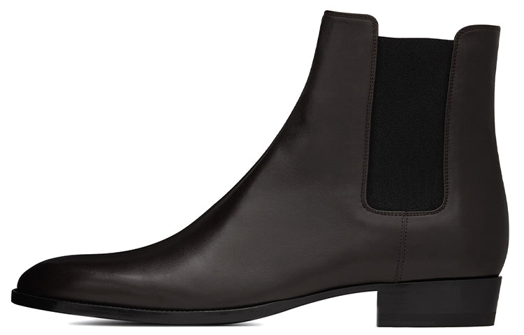 SAINT LAURENT Wyatt Ankle Length Chelsea Boots Women's Brown