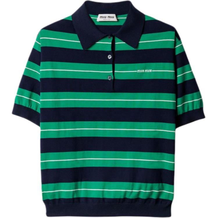 MIU MIU Polo Shirt Women's Blue Green