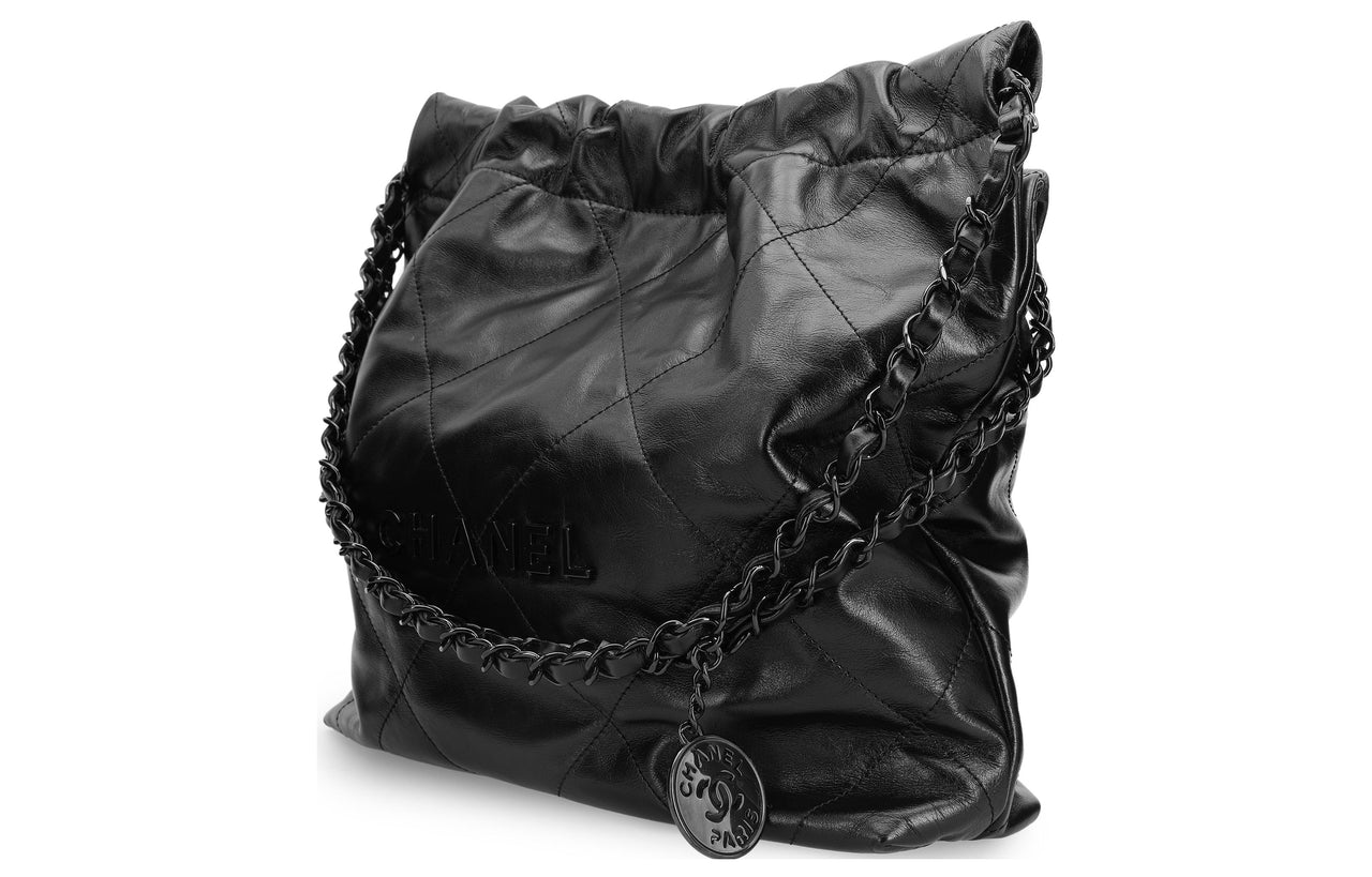 CHANEL 22Bag22K Fall And Winter Cow Leather Tote Bag, Shopping Bag, Handbag, Shoulder Bag Women's Black