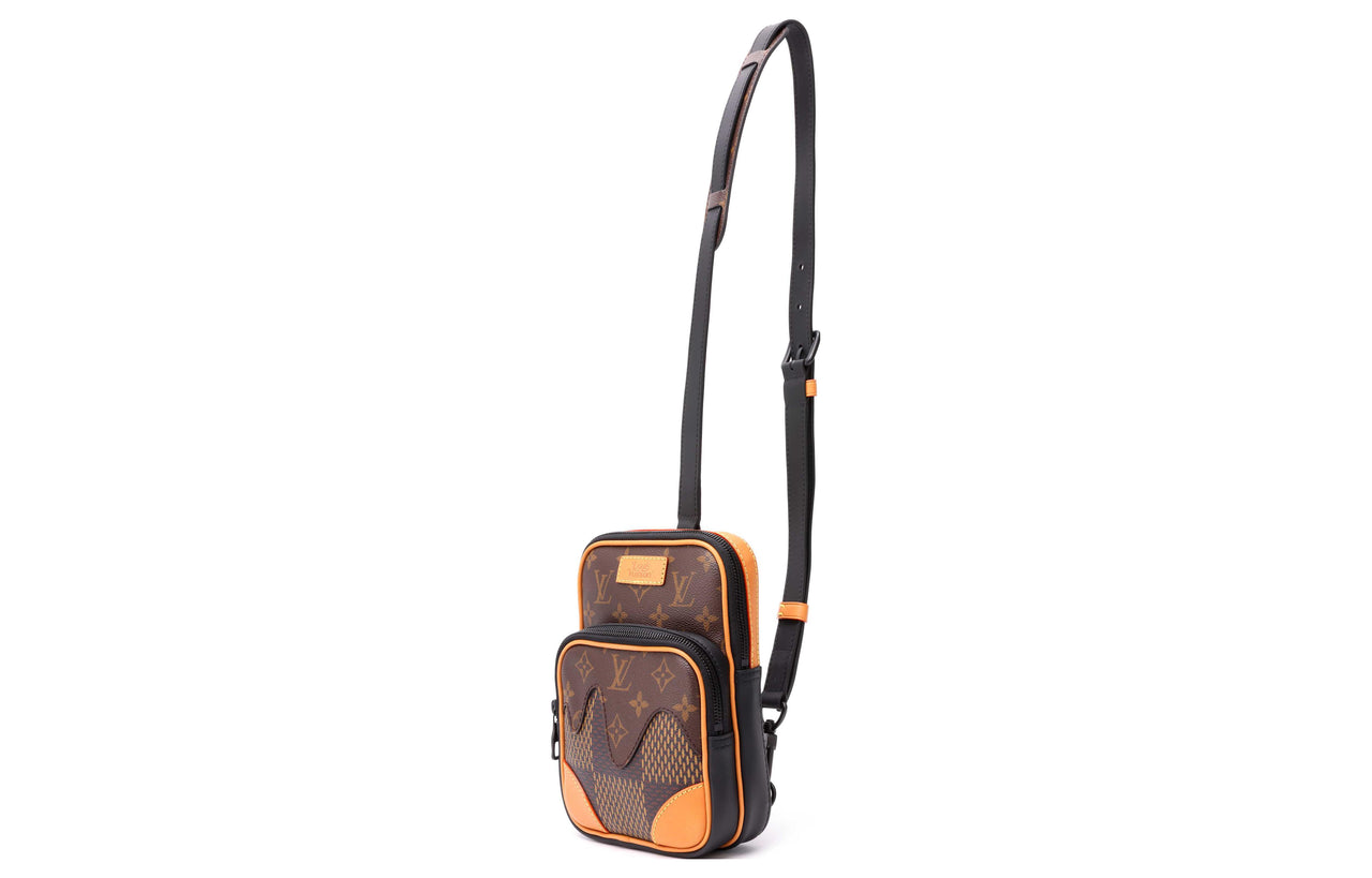 LOUIS VUITTON NIGO Collaboration Cow Leather With Coated Canvas Sling Bag Crossbody Bag Shoulder Bag Men's Brown