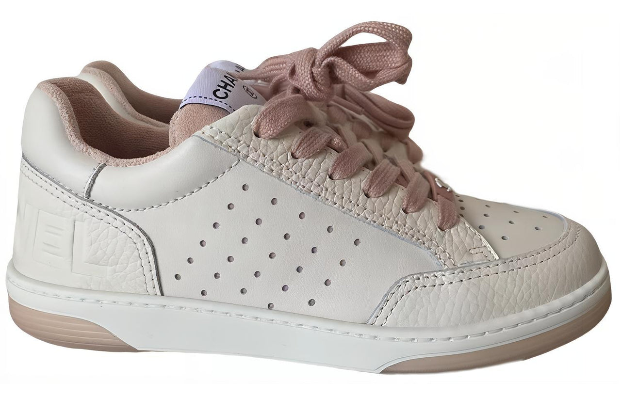 CHANEL 22P Collection Low Top Stylish Skateboarding Shoes Women's Pink White