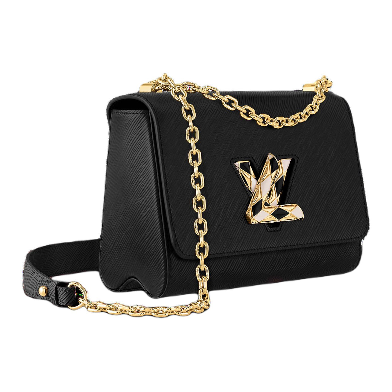 LOUIS VUITTON Cow Leather Crossbody Bag Shoulder Bag Medium Size Women's Black