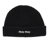 MIU MIU Wool Beanies Women's Black