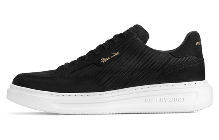 LOUIS VUITTON Beverly Hills Low Top Skateboard Shoes Men's Black