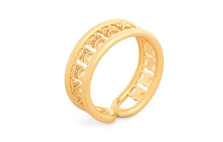 CELINE Triomphe Multi Ring In Brass With Gold Finish