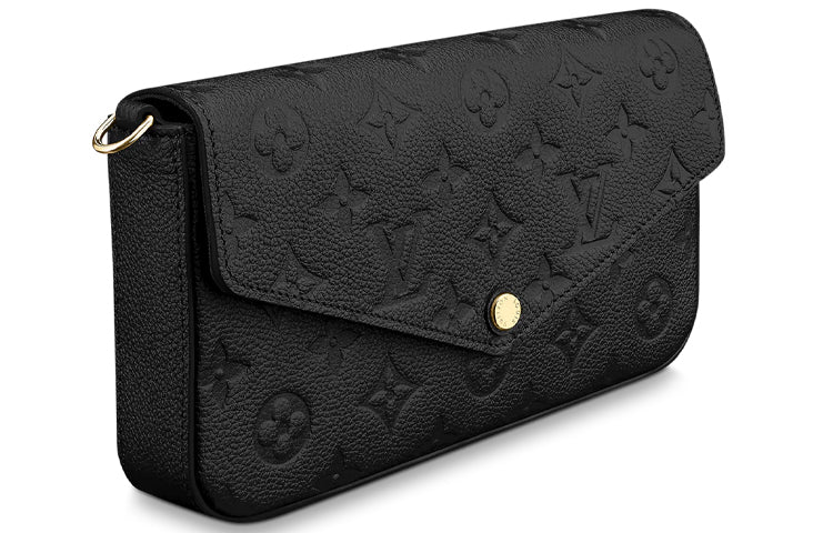 LOUIS VUITTON Pochette Felicie Zippered Insert Monogram Empreinte Noir