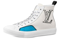 LOUIS VUITTON Tattoo Ankle Sneakers 'White Black With Blue Monogram'