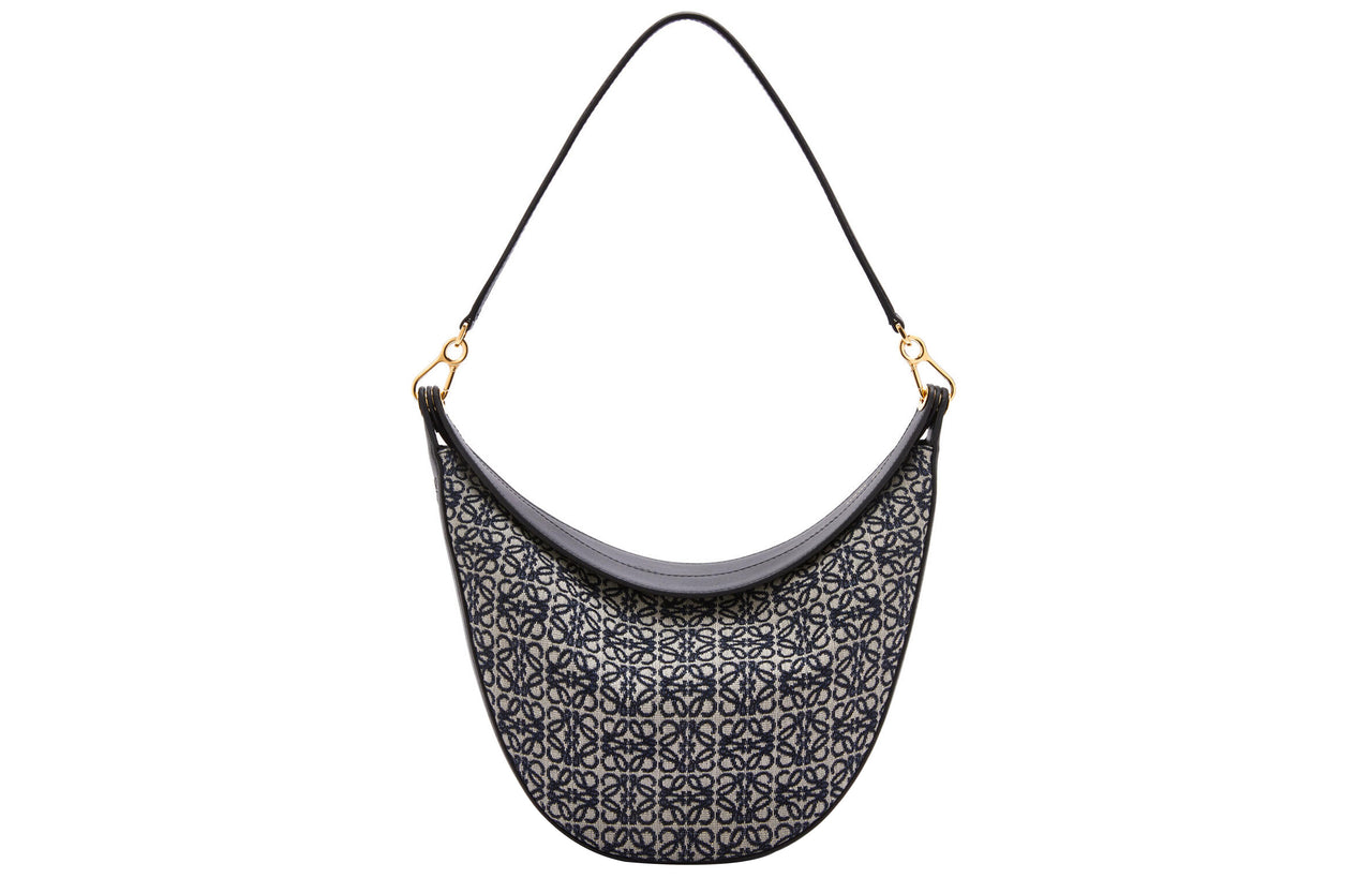 LOEWE Luna Shoulder Bag Anagram Jacquard Navy/Black