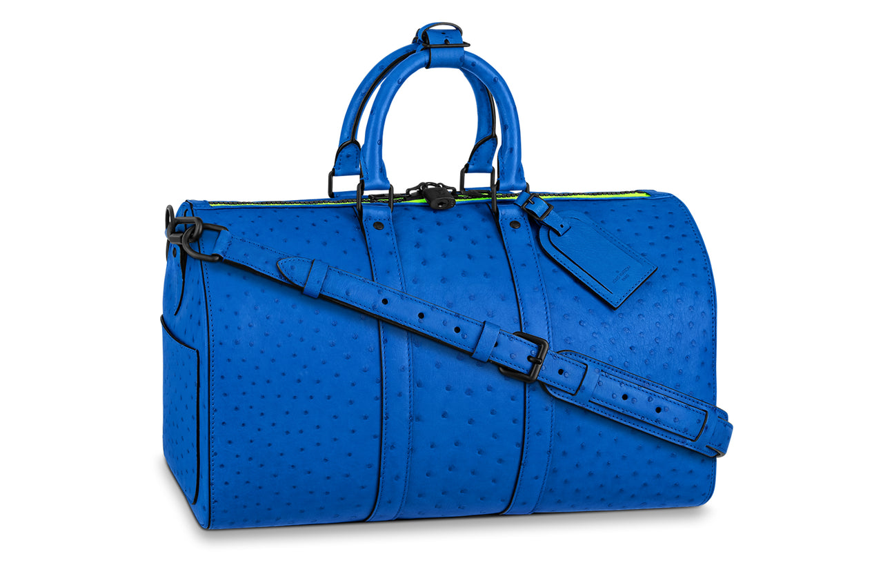LOUIS VUITTON Keepall Ostrich Leather Monkey Bag, Handbag, Shoulder Bag, Crossbody Bag, Travel Bag Men's
