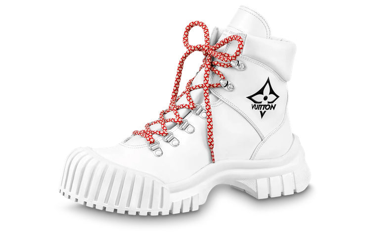 LOUIS VUITTON Lv Ruby Flat Ranger Ankle Boots 'White' Women's