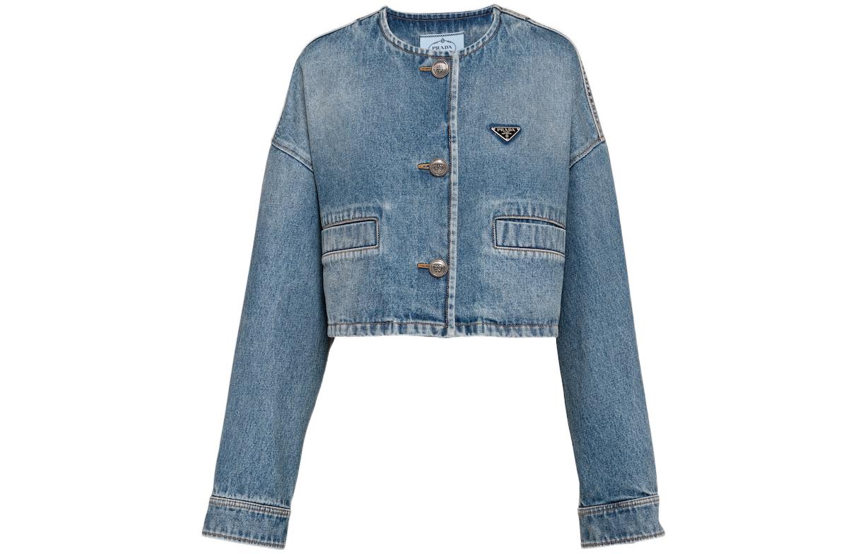 PRADA Triangle logo Denim Blouson Jacket