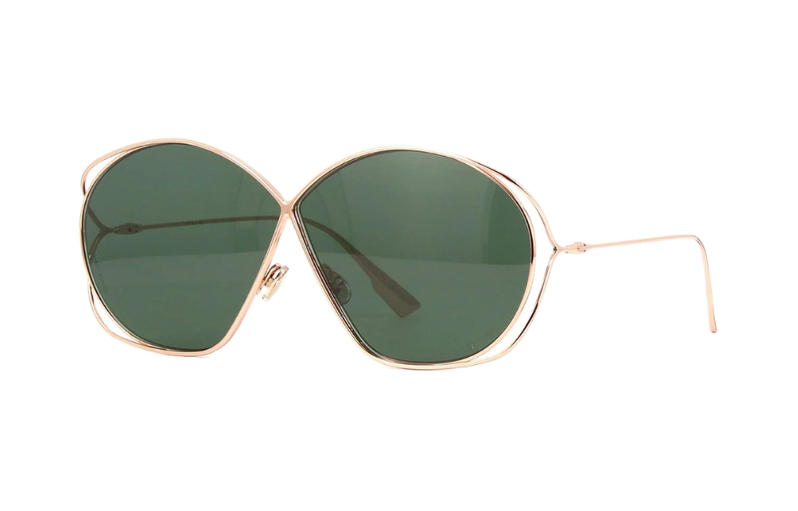 DIOR Irregular Shape Sunglasses Women's Gold