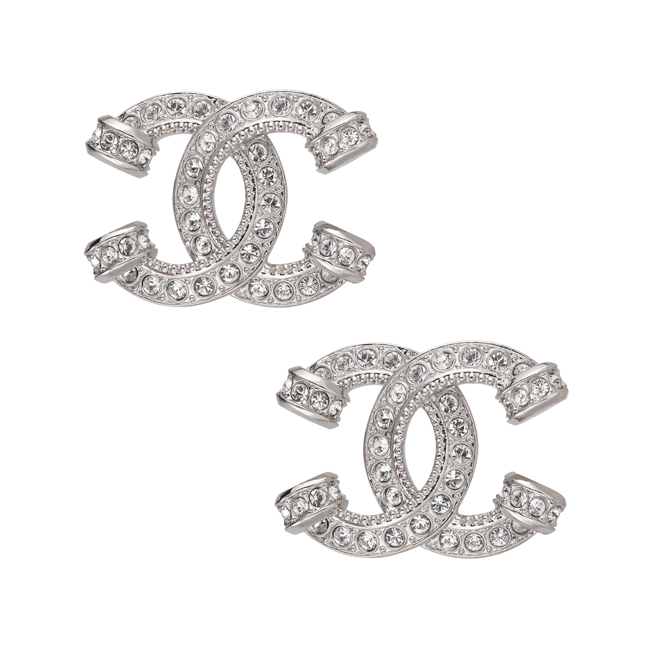 CHANEL Metal Earrings Women's Silver