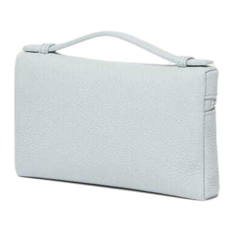 Loro Piana ExtraPocket Hammered Texture Calfskin Shoulder Bag, Crossbody Bag, Handbag Clutch Mini Women's Mint Breeze
