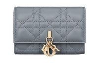 DIOR Sheepskin Wallet Extra Small Women's Cloud Blue