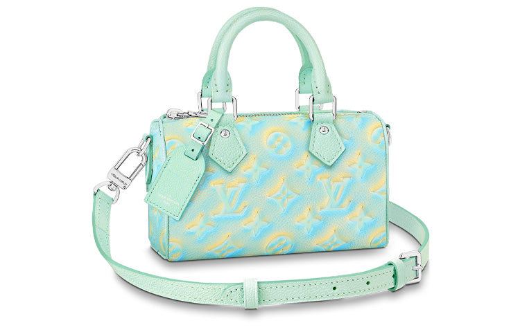 LOUIS VUITTON Speedy Cow Leather Pillow Bag Handbag Shoulder Bag Crossbody Bag Mini Women's Green