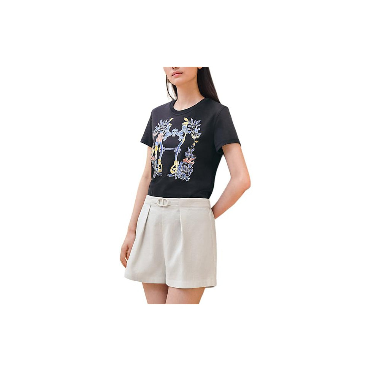 HERMES SS24 Regular T-Shirt Women's Black