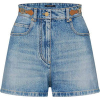 LOUIS VUITTON Lv Circle Tab Denim Mini Shorts