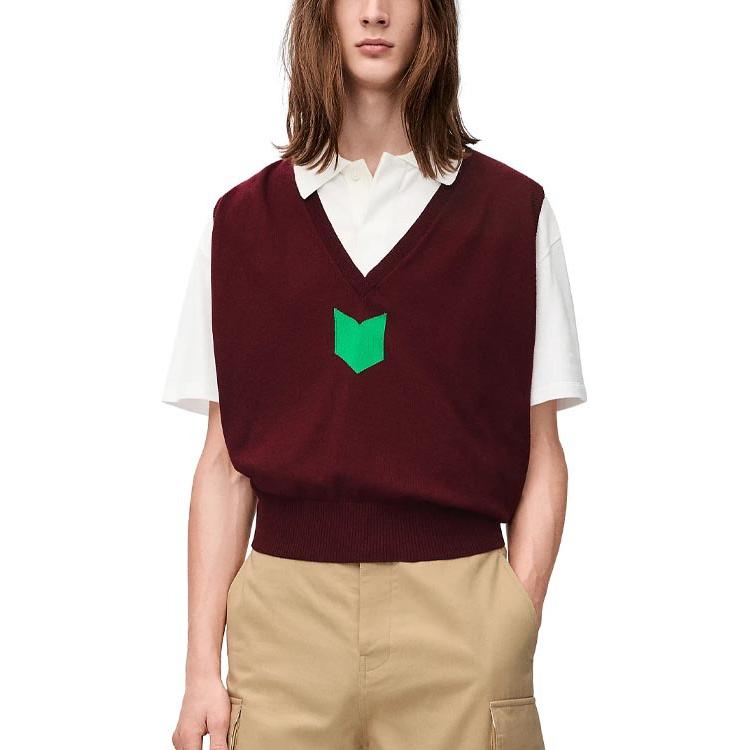 LOEWE FW24 Vest Men's Burgundy Red