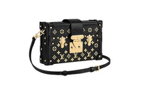 LOUIS VUITTON PETITE MALLE Calfskin One Shoulder Handbags Regular Women's Black