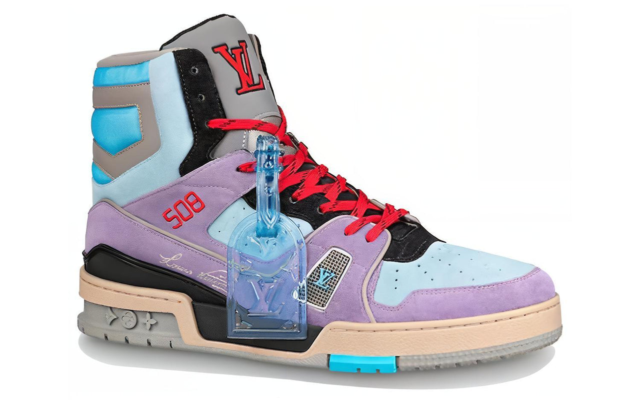 LOUIS VUITTON Trainer Ankle Sneakers 'Purple Red Blue'