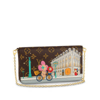 LOUIS VUITTON Félicie Pochette Vivienne Holiday Monogram Canvas/Pink