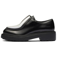 PRADA Women's Brushed Leather Lace-Up 'Hidden Laces - Black White'