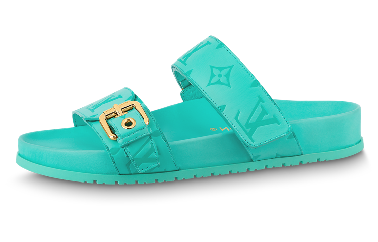 LOUIS VUITTON Bom Dia Stylish Sandal Women's Aqua Green