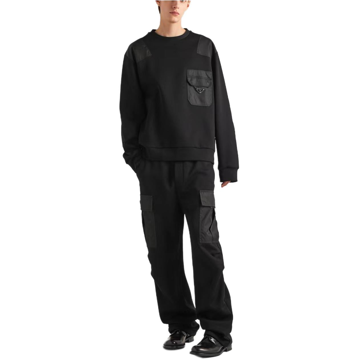 PRADA Triangle logo Panelled Sweatshirt