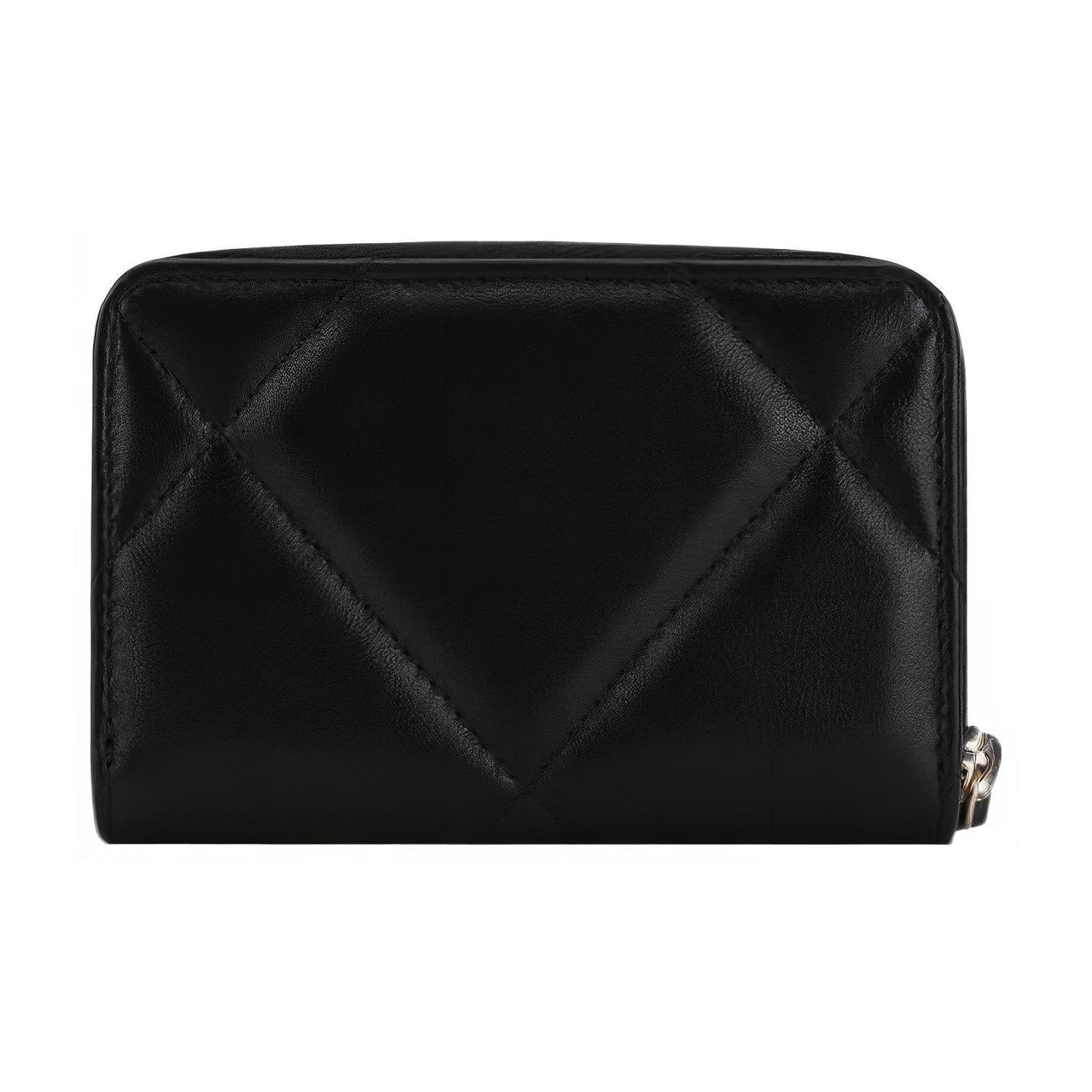 CHANEL Lambskin Coin Purse Women's Black