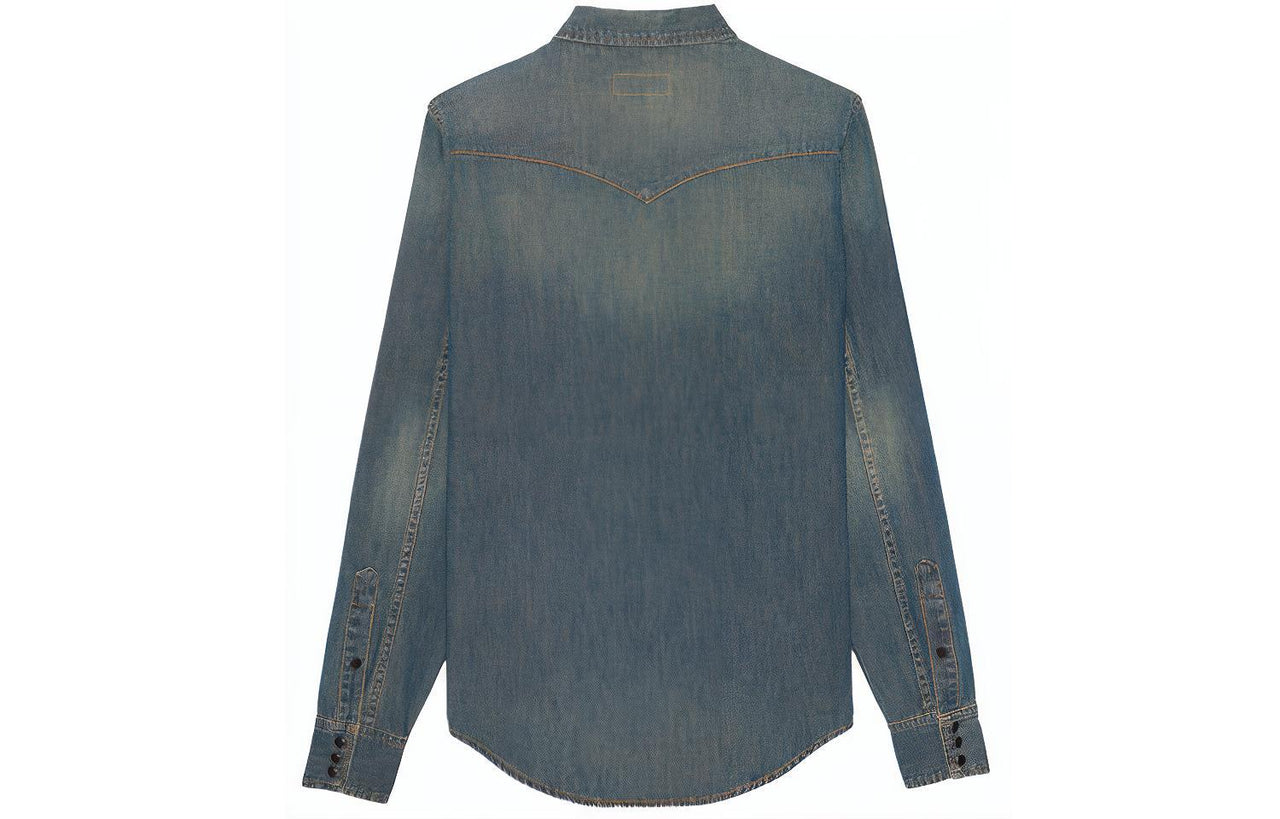 SAINT LAURENT Shirts Men Blue