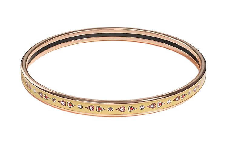HERMES Enamel Bangles Women's Gold