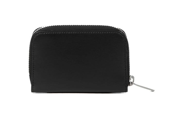 SAINT LAURENT Smooth Leather Zip Coin Purse Card Holder, Wallet Men's Black