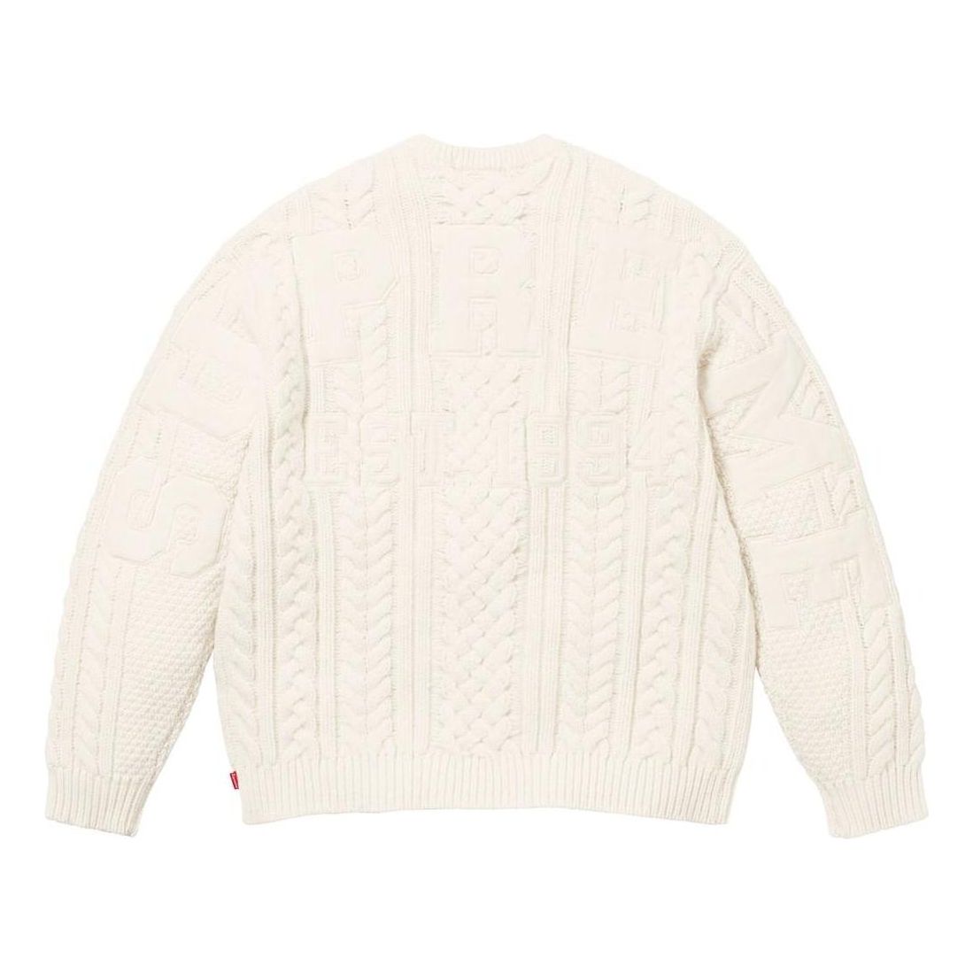 Supreme Applique Cable Knit Sweater 'White' SUP-FW23-230