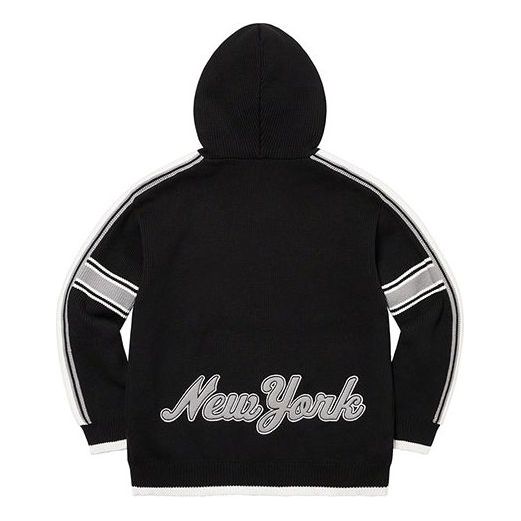 Supreme Sport Zip Up Hooded Sweater 'Black White' SUP-SS22-164