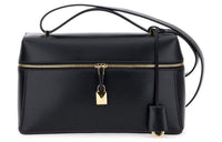 Loro Piana Extra Bag Cow Leather Makeup Box Bag Handbags Crossbody Bags Women's Black