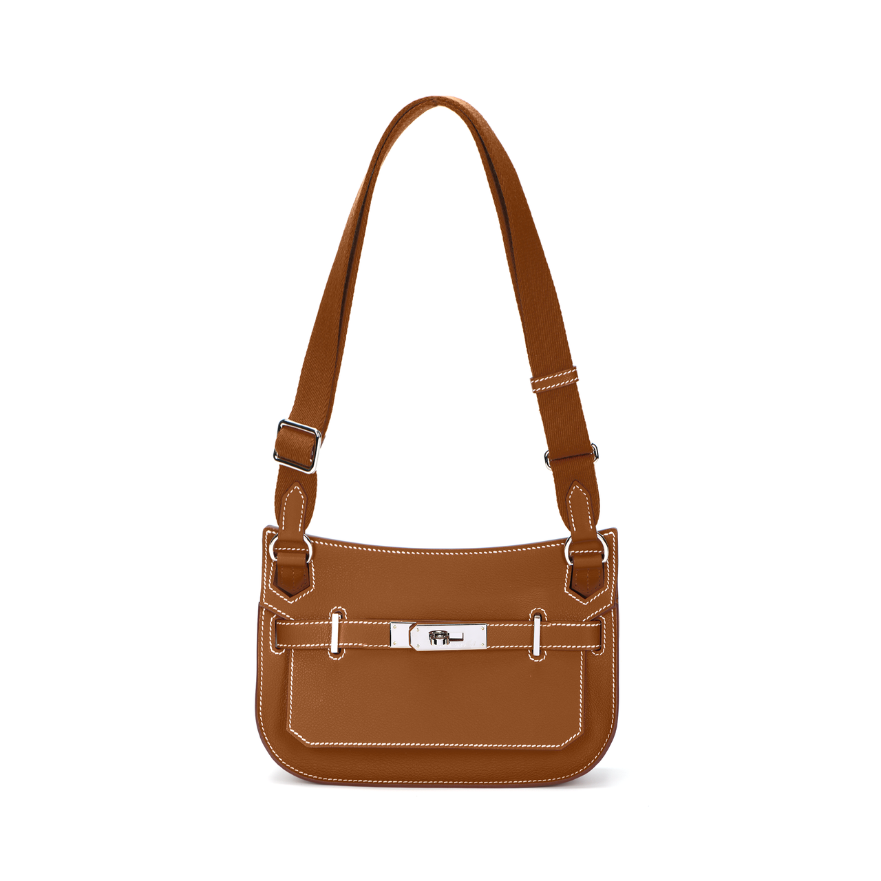 HERMES Jypsiere Evercolor Leather Crossbody Bag, Shoulder Bag Women's Gold Brown