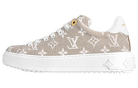LOUIS VUITTON Time Out Low Top Skateboard Shoes Women's Beige