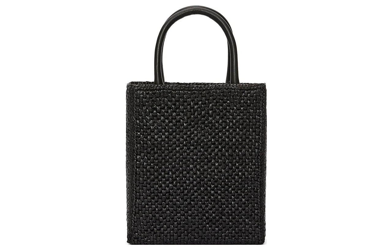 LOEWE Raffia Fiber Handbag Regular Women's Black/White